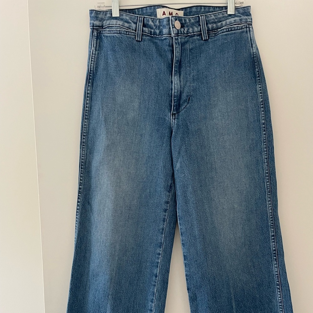 AMO Audrey Wideleg Starlight Women's Blue Denim Jeans